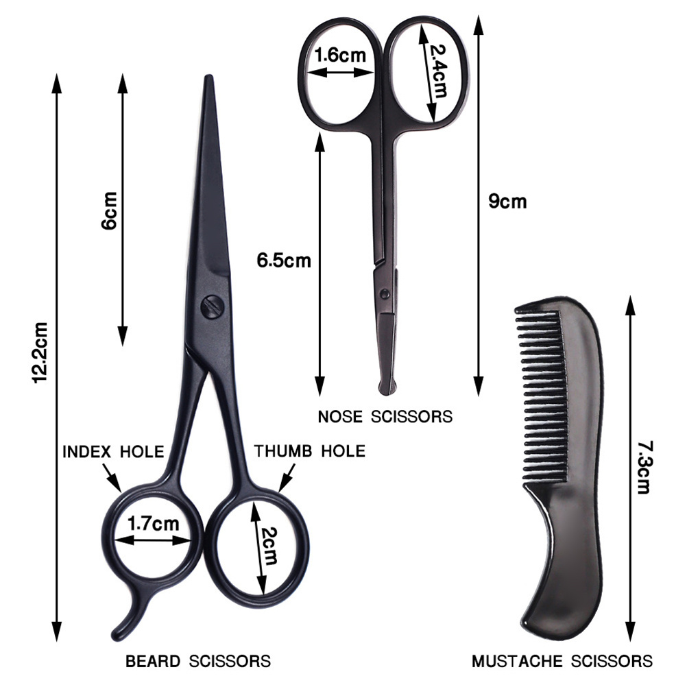 1Set Beard Comb Kit with Sciss - Shaving Brush Set ulasan dan harga